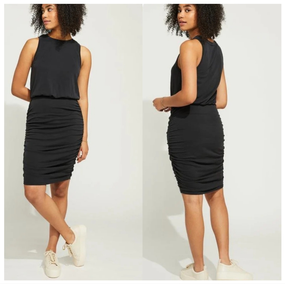 Gentle Fawn Tank Jersey Bodycon Ruched Midi Dress Size Small